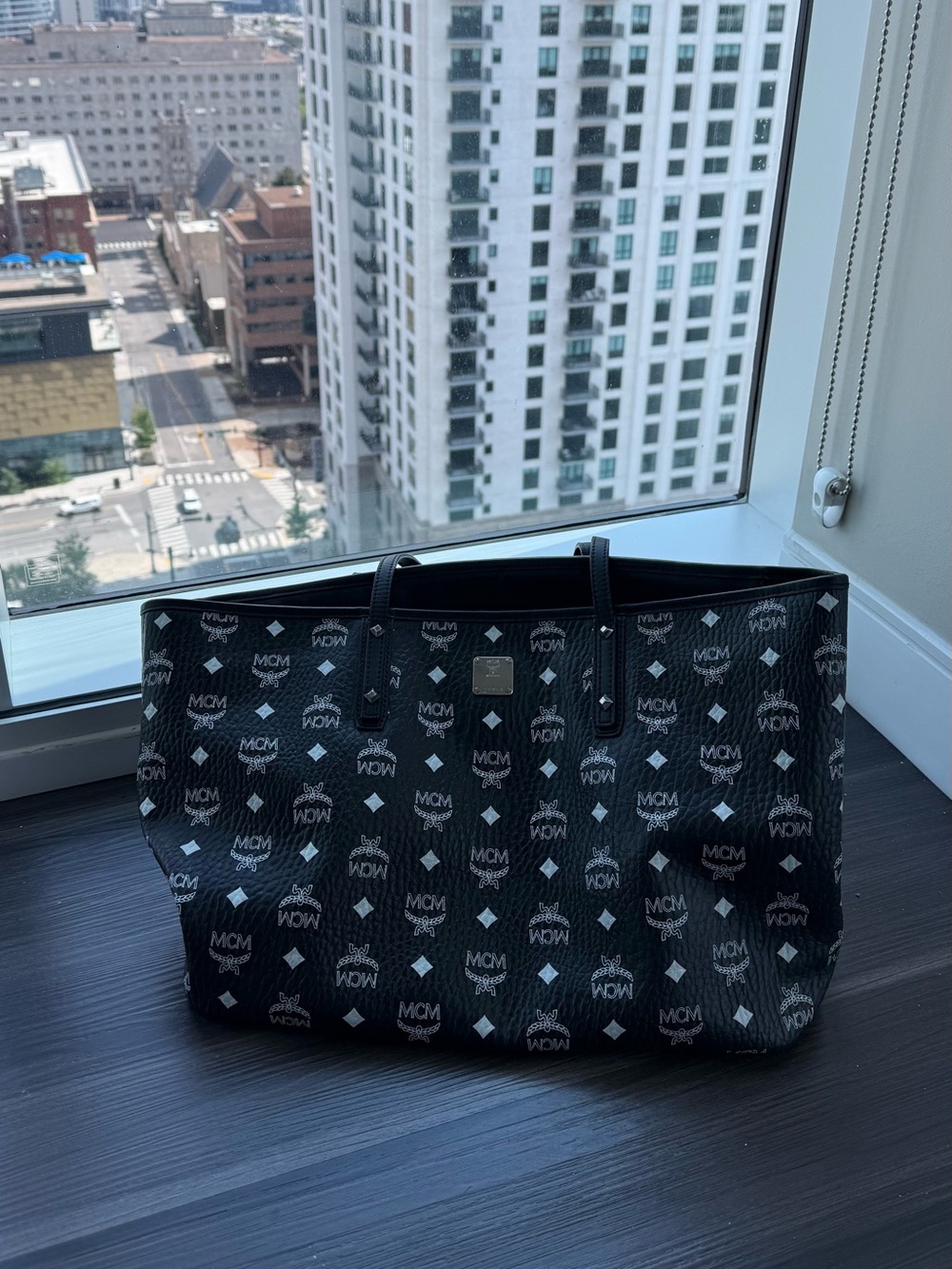 MCM Black Monogram Tote